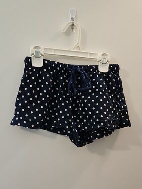 Polka Dot Navy Lounge Shorts with Drawstring